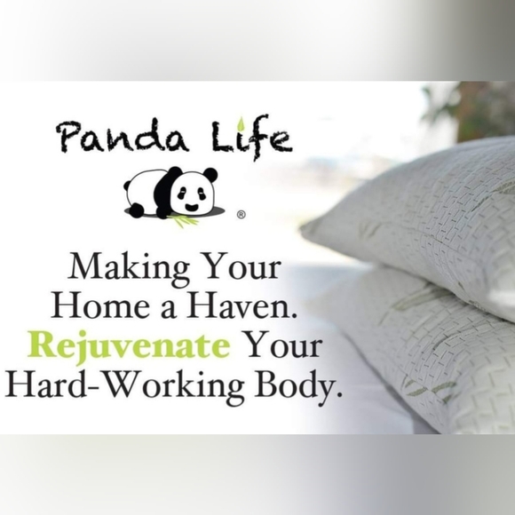 BAMBOO Other - NEW 5" Shredded Latex Foam Pillow Bamboo Cover Panda Life